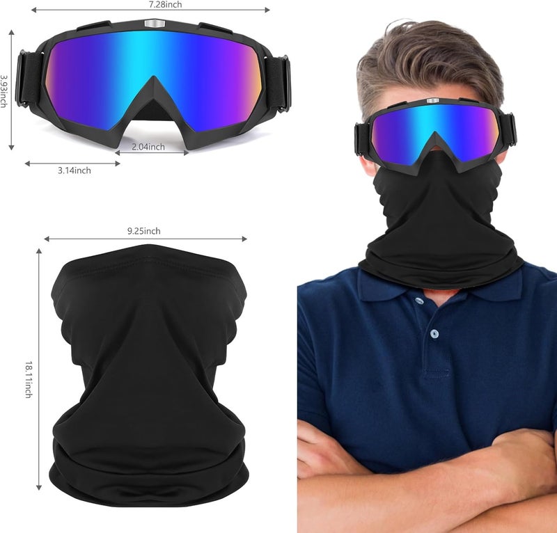 Lievermo Motorcycle Goggles Dirt Bike Goggles 2 Pack ATV Off-Road Riding Motocross Ski Goggles - Image 2